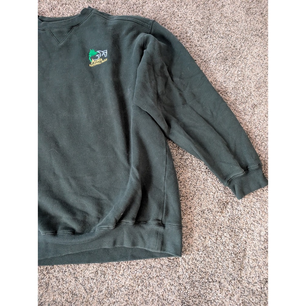 Lee Sueded Mens Acadia National Park Sweatshirt Forest Green Crewneck Large - Picture 4 of 4